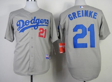 Zack Greinke Los Angeles Dodgers gray jersey
