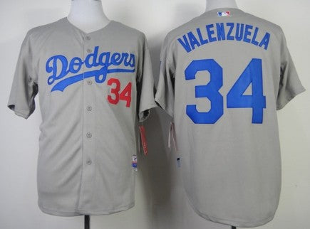 Fernando Valenzuela Los Angeles Dodgers gray jersey