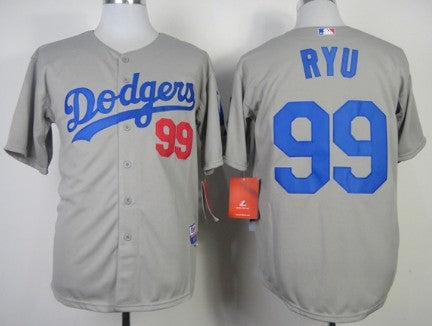 Hyun-Jin Ryu Los Angeles Dodgers gray jersey
