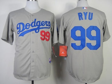 Hyun-Jin Ryu Los Angeles Dodgers gray jersey