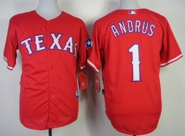 Elvis Andrus Texas Rangers red jersey