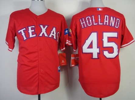 Derek Holland Texas Rangers red jersey