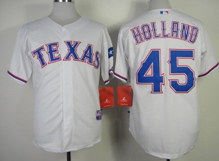 Derek Holland Texas Rangers white jersey