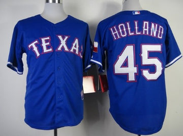 Derek Holland Texas Rangers blue jersey