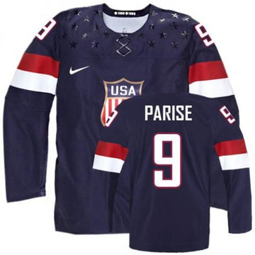 Zach Parise Team USA Hockey navy jersey