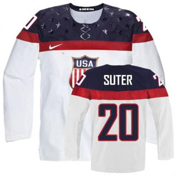 Ryan Suter Team USA Hockey white jersey