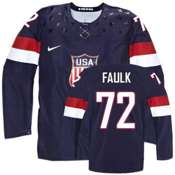 Justin Faulk Team USA Hockey navy jersey