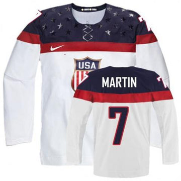 Paul Martin Team USA Hockey white jersey