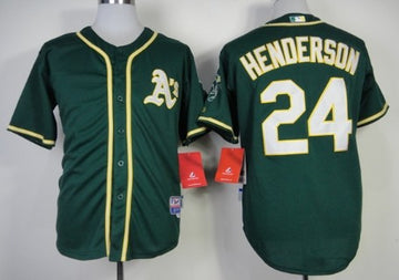 Rickey Henderson Oakland Athletics green jersey