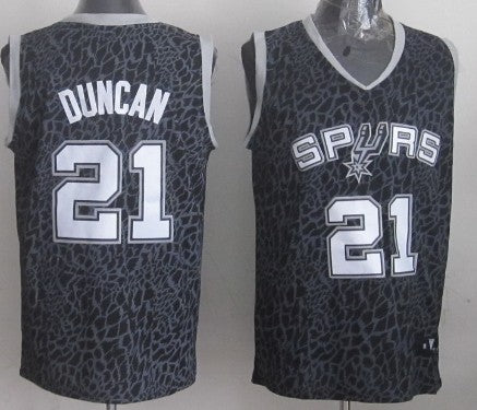 Tim Duncan San Antonio Spurs black Fashion jersey