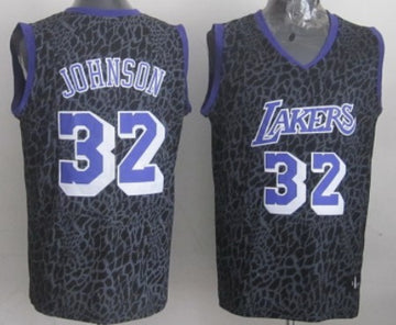 Magic Johnson Los Angeles Lakers black Fashion jersey