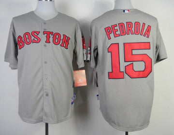 Dustin Pedroia Boston Red Sox gray jersey