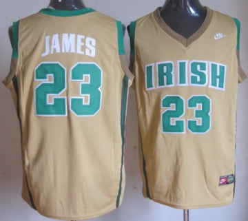 The Lebron James Notre Dame Fighting Irish yellow jersey