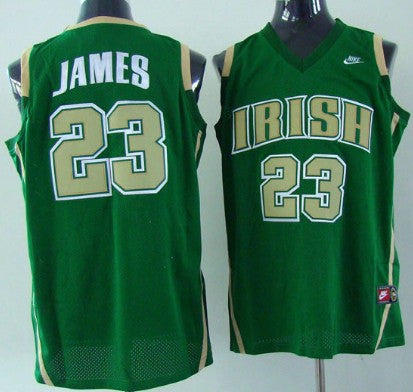 The Lebron James Notre Dame Fighting Irish green jersey