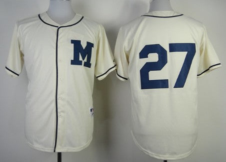 Carlos Gomez Milwaukee Brewers cream jersey
