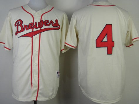 Paul Molitor Milwaukee Brewers cream jersey