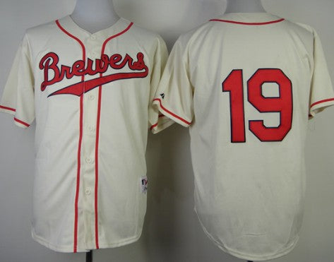 Robin Yount Milwaukee Brewers cream jersey
