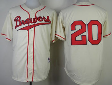 Jonathan Lucroy Milwaukee Brewers cream jersey