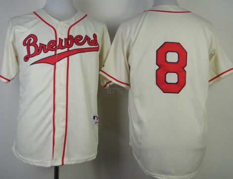 Ryan Braun Milwaukee Brewers cream jersey