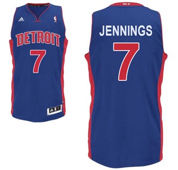 Brandon Jennings Detroit Pistons blue jersey