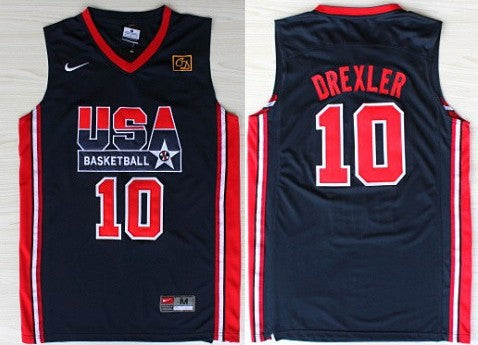 Clyde Drexler USA Basketball navy jersey
