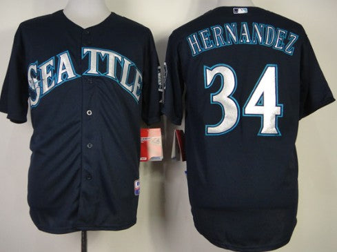 Felix Hernandez Seattle Mariners navy jersey