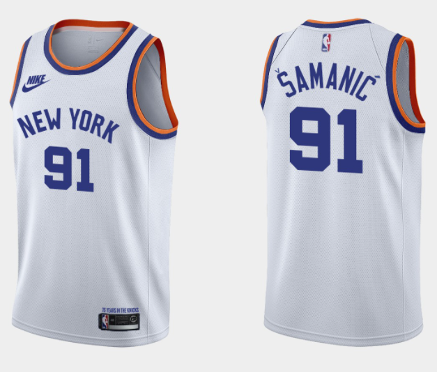 New York Knicks white Classic jersey