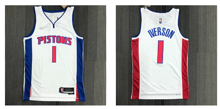 Detroit Pistons white jersey