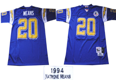 Natrone Means Los Angeles Chargers navy Throwback jersey