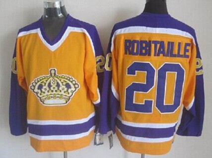 Luc Robitaille Los Angeles Kings yellow Throwback jersey