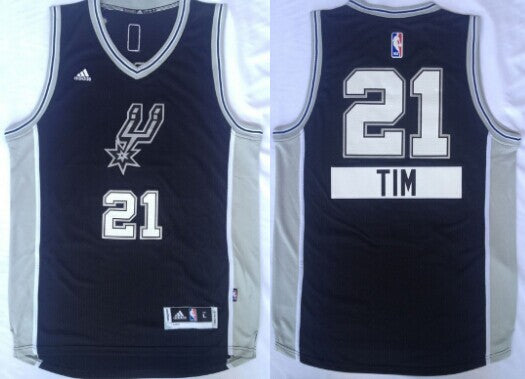 Tim Duncan Revolution San Antonio Spurs black jersey