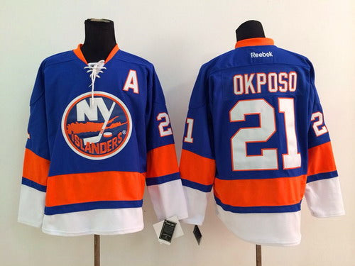 Kyle Okposo New York Islanders blue jersey