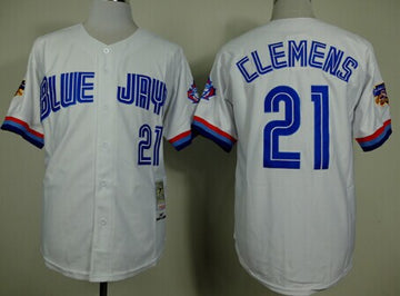 Roger Clemens Toronto Blue Jays white Throwback jersey