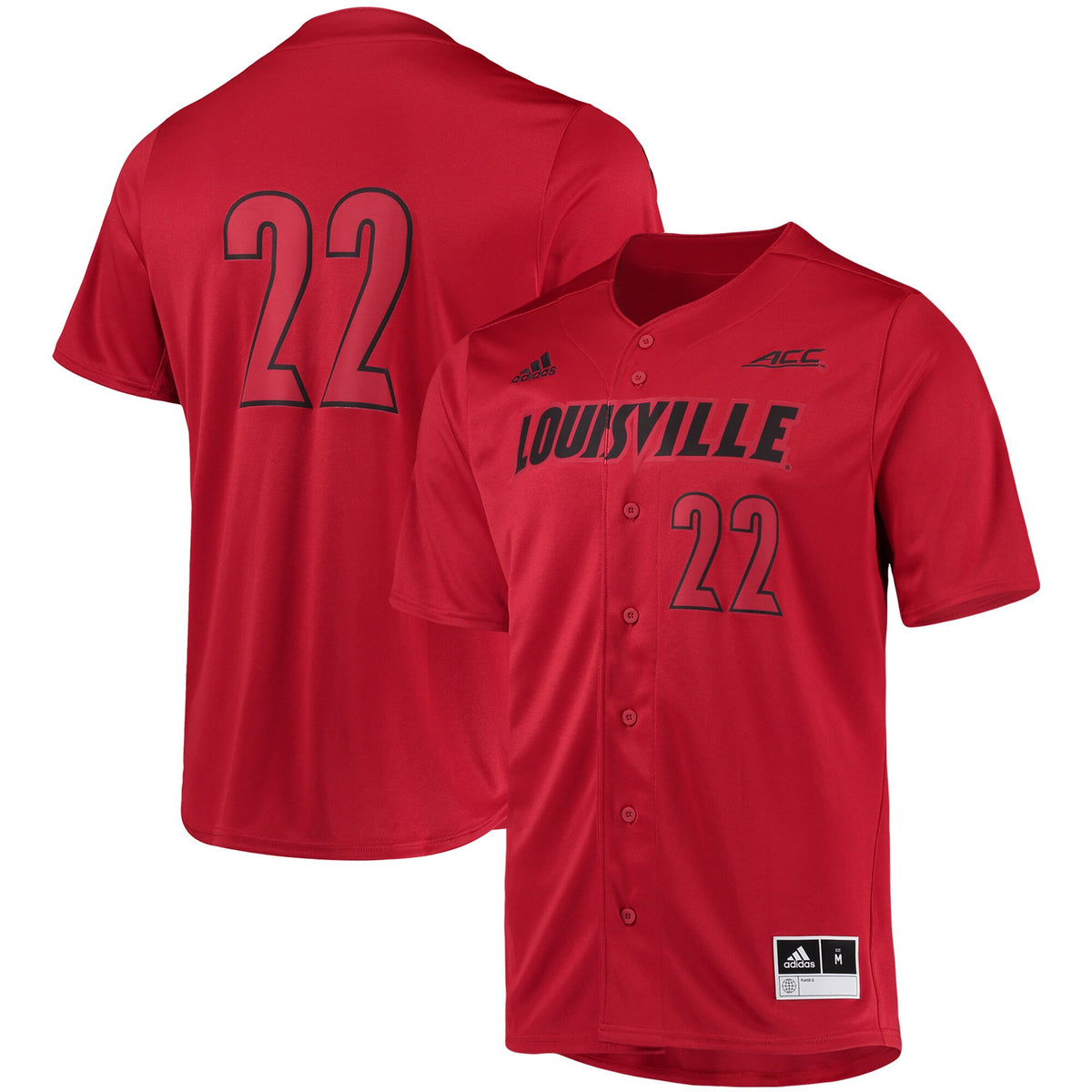 Button-up Louisville Cardinals red jersey