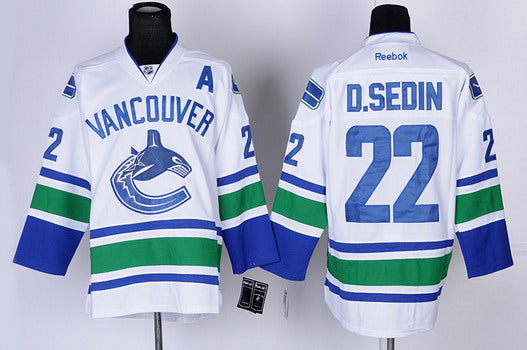 Daniel Sedin Vancouver Canucks white jersey