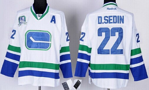 Daniel Sedin Vancouver Canucks white Third jersey