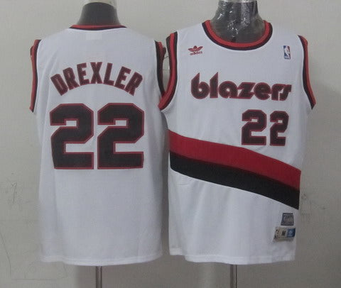 Clyde Drexler Portland Trail Blazers white Throwback jersey