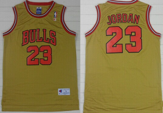 Michael Jordan Chicago Bulls gold Throwback jersey