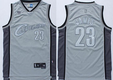 LeBron James Cleveland Cavaliers gray Throwback jersey