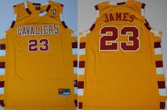 Lebron James Hardwood Cleveland Cavaliers yellow Classic jersey