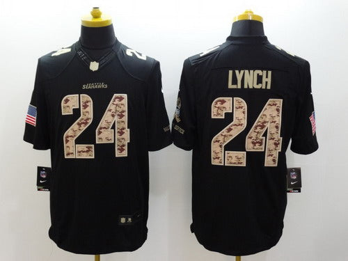 Nike Marshawn Lynch Seattle Seahawks black Salute To Service jersey