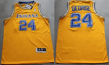 Paul George Aba Hardwood Indiana Pacers yellow Classic jersey
