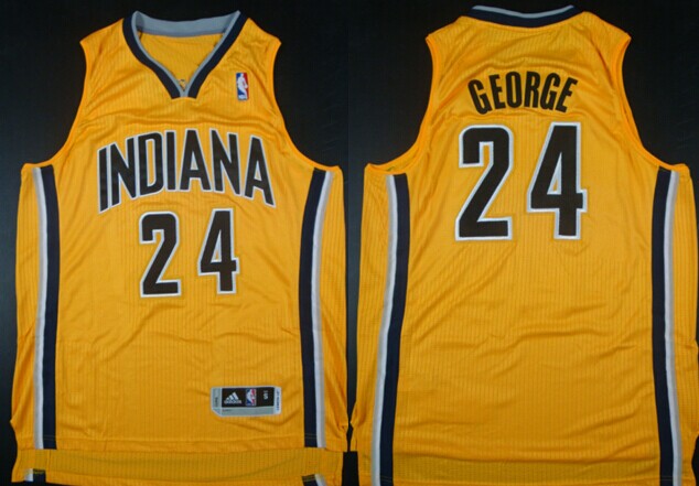 Paul George Revolution Indiana Pacers yellow Authentic jersey