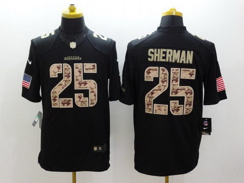 Nike Richard Sherman Seattle Seahawks black Salute To Service jersey