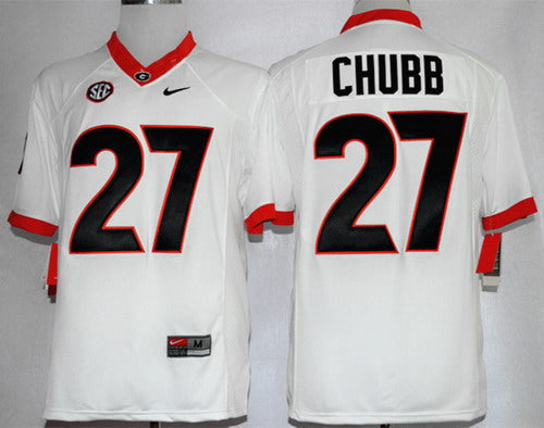 Nick Chubb Georgia Bulldogs white Limited jersey
