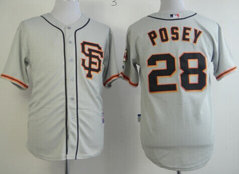 Buster Posey San Francisco Giants gray jersey
