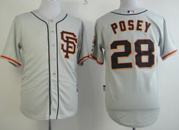 Buster Posey San Francisco Giants gray jersey