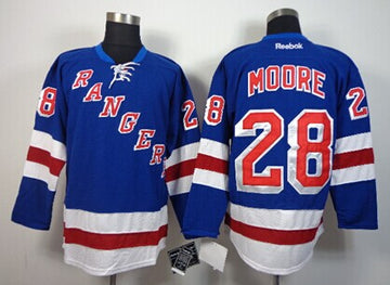 Dominic Moore New York Rangers blue jersey