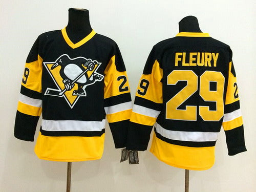 Marc-Andre Fleury Pittsburgh Penguins black Throwback jersey