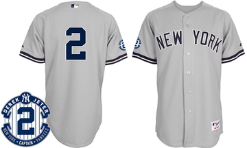 Derek Jeter New York Yankees gray jersey
